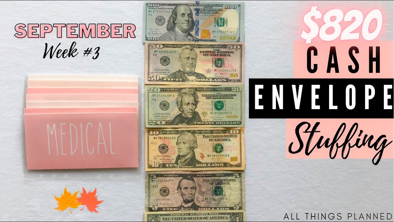$820 CASH ENVELOPE STUFFING | Cash Stuffing | CASH ENVELOPE SYSTEM | All Things Planned