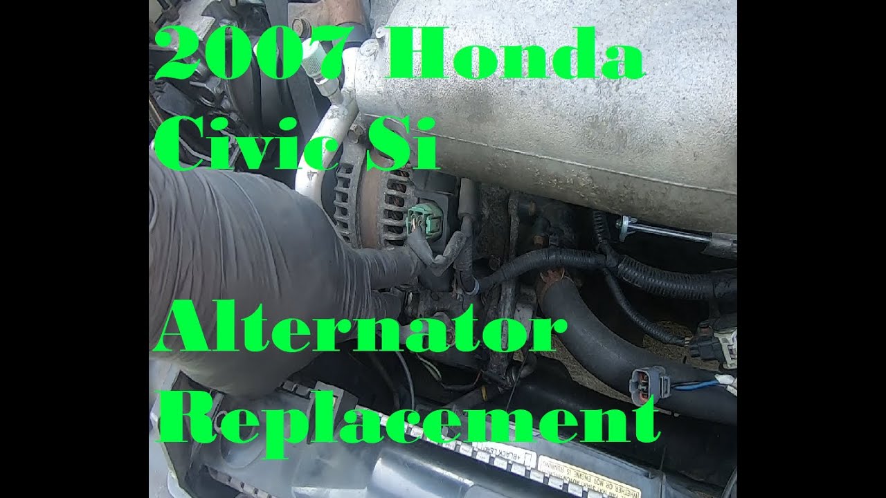 Замена генератора на Honda Civic Si 2007 года (8-е поколение Civic).