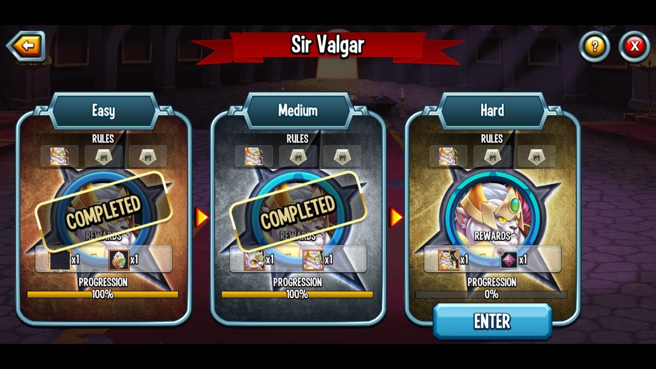 Monster Legends: Sir Valgar Era Saga (Medium Floor)