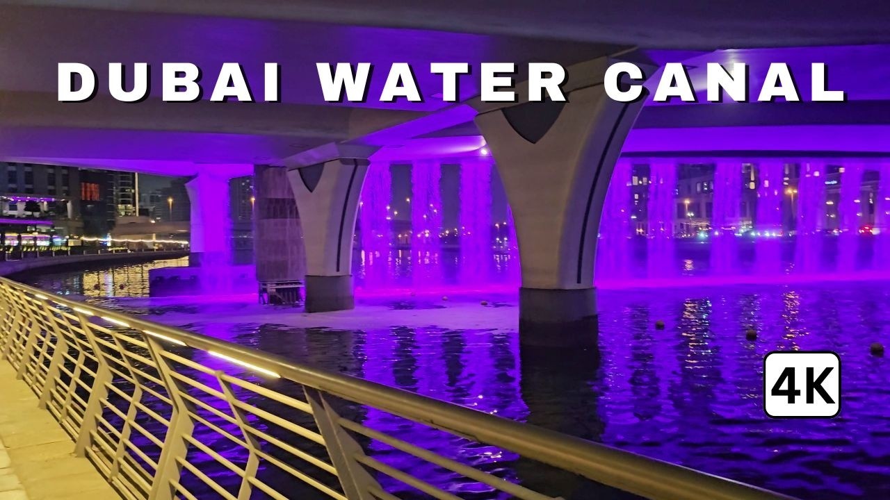 Magical Waterfall at Dubai Water Canal | Stunning Night View in Dubai ✨🌊