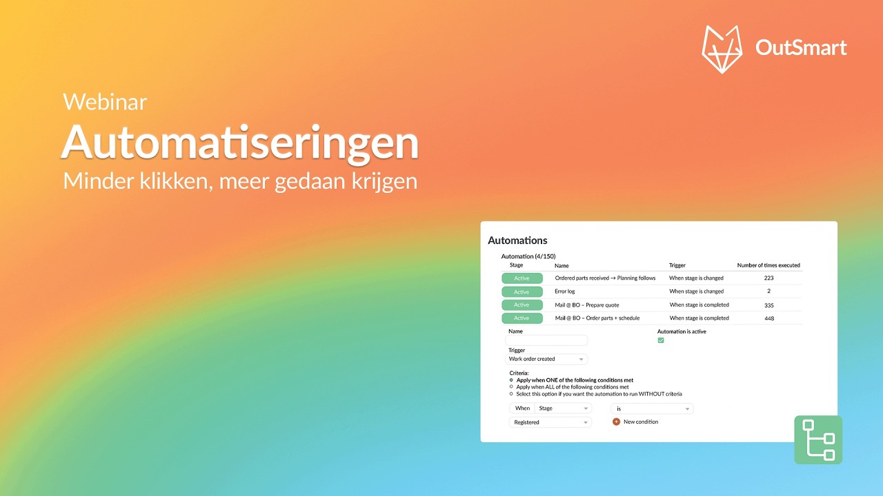 Verspil geen tijd meer: Automatiseer je werkbonnen & opvolging in OutSmart (Webinar Replay)