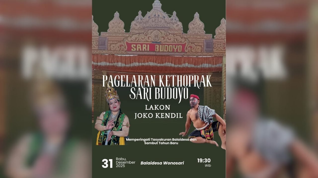 🟤Live Pagelaran Kethoprak Sari Budoyo Lakon Joko Kendil || Balai Desa Wonosari