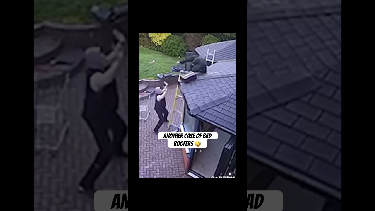 Another case of bad roofers 🤣 #roofer #roofing #roofs #reels #video #diy #fail #laugh #viral