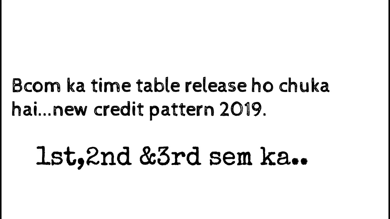 sppu Bcom credit pattern 2019 online time-table 2020-2021