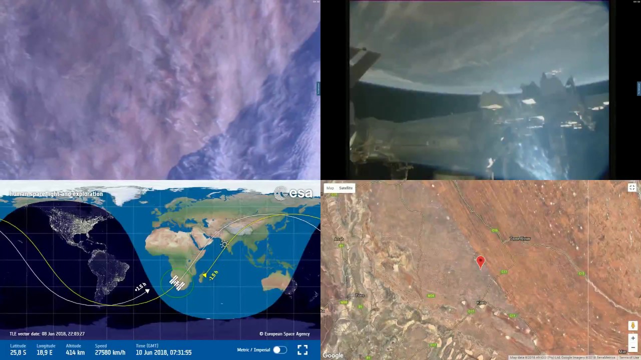 South African Coastlines - NASA/ESA ISS LIVE From Space With Map - 72 - 2018-06-10