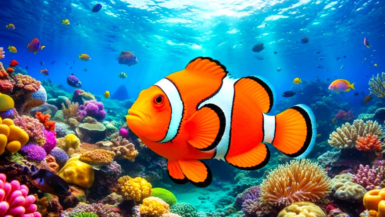 4K Aquarium Ambience 🌊 Relaxing Underwater World with Colorful Coral Reefs & Jellyfish