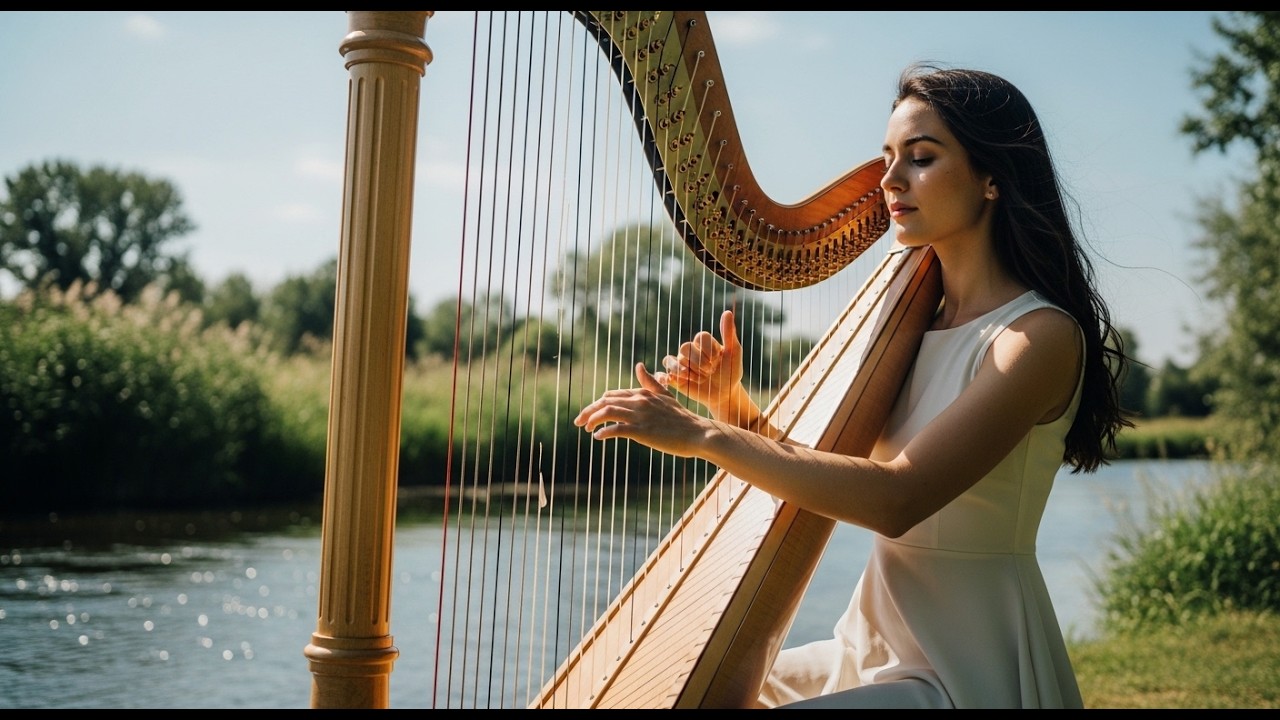 Arpa Sanadora 🌸 Música Instrumental para Dormir Rápido y Calmar Pensamientos