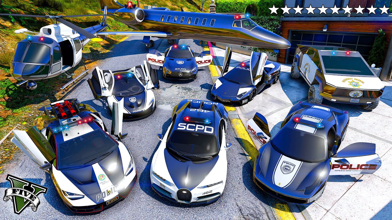 GTA 5 - Stealing LUXURY POLICE CARS with Franklin! (Real Life Cars #350)