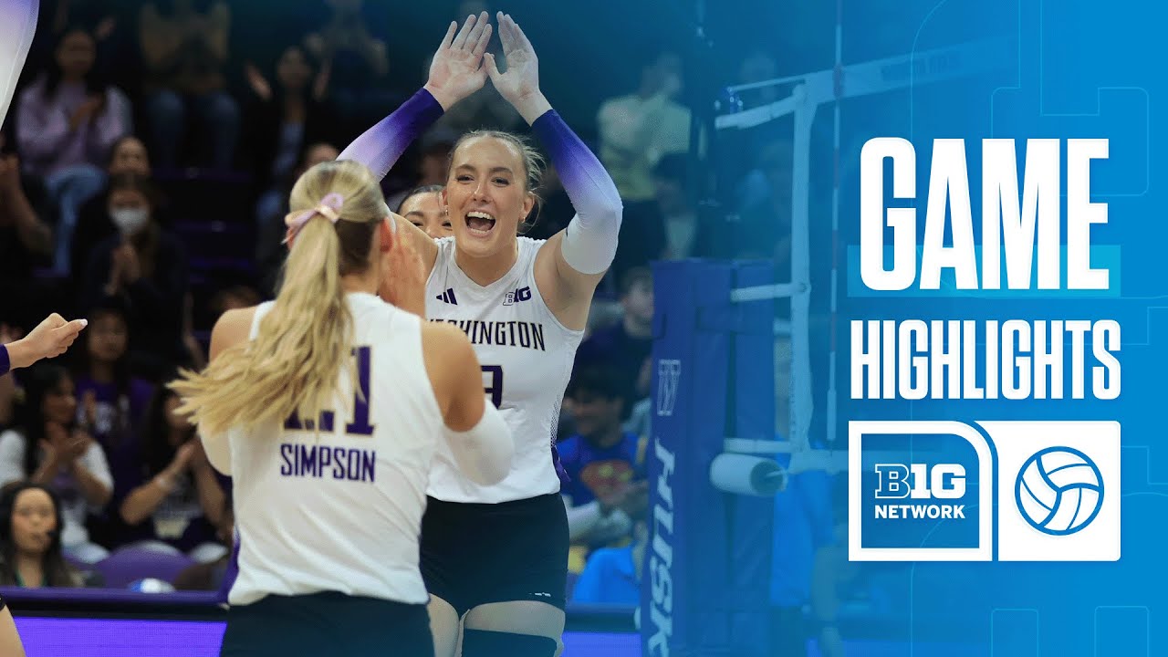 UCLA at Washington | Highlights | Big Ten Volleyball | 11/22/2025