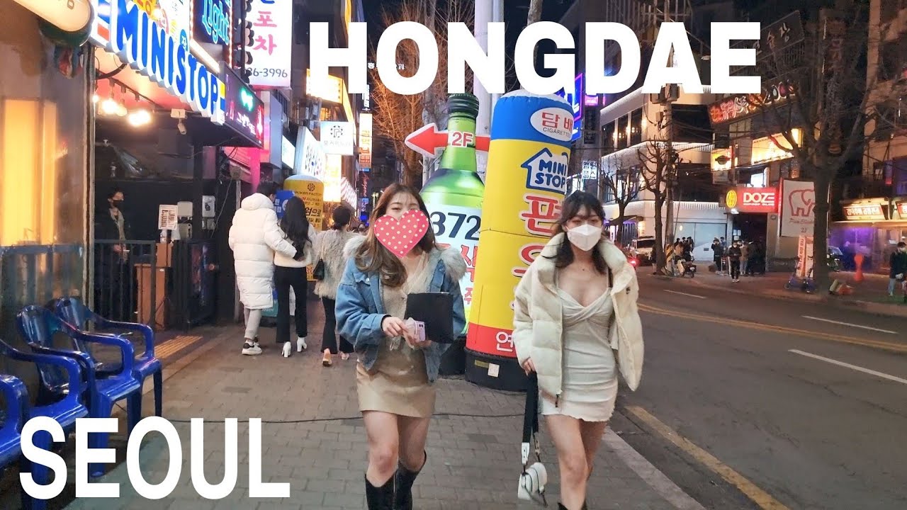 [4K]Seoul saturday night walking - hongdae club street-hongdae fashion street-seoul south korea tour