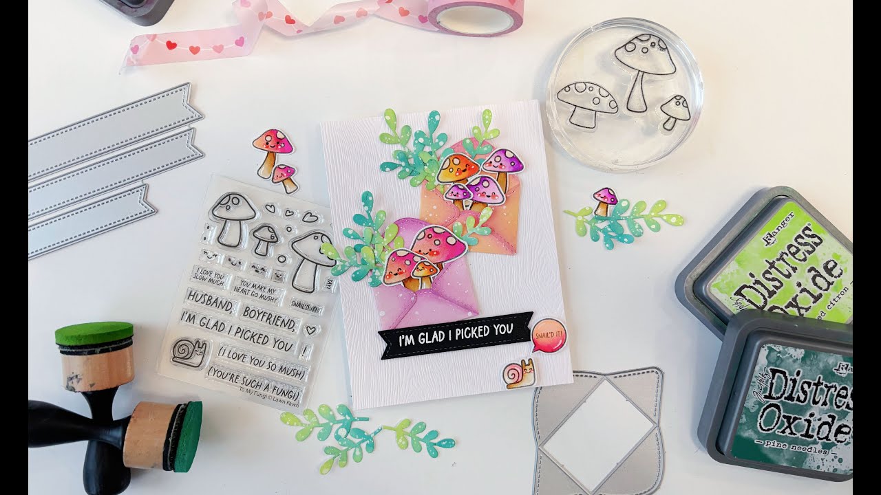 Lawn Fawn Little Letter and To My Fungi Valentine Card!