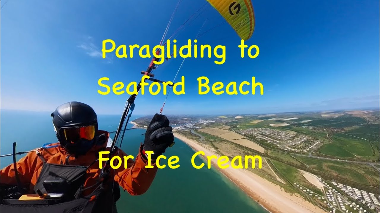 Flying to the Ice Cream Van at Seaford Beach on my paraglider. #insta360 #paragliding