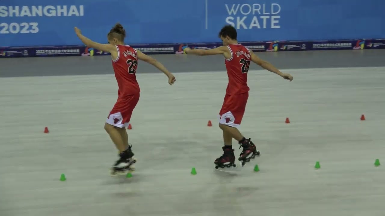 2023 WORLD CHAMPIONSHIPS SHANGHAI Pair Slalom Final 6th VALERIO DEGLI AGOSTINI/LORENZO GUSLANDI(ITA)