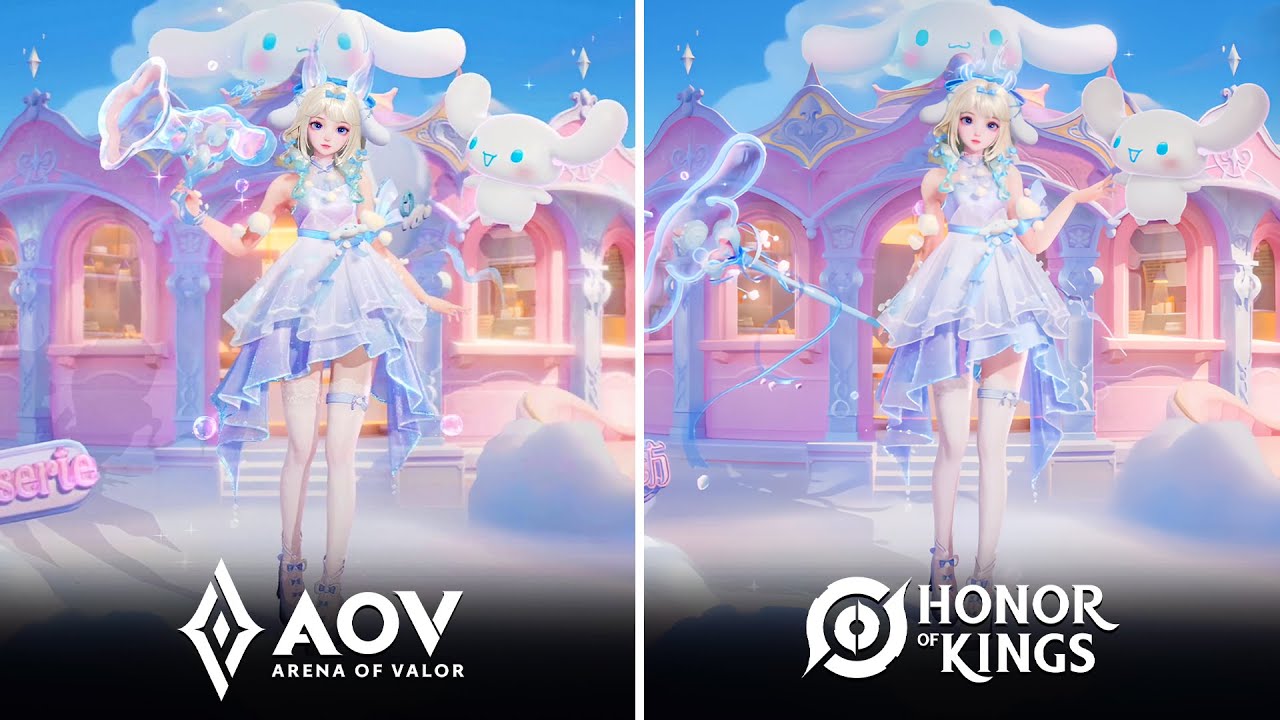 Cinnamoroll (AOV) vs Cinnamoroll (HOK) : Skins Effect Comparison