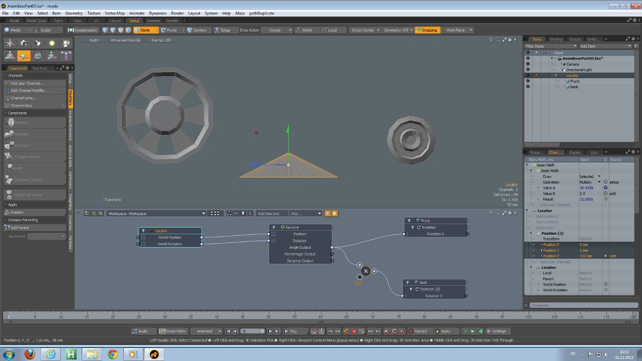 Luxology modo -  Animation Basics Part 06 - Wheels