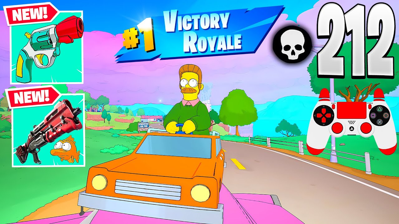 212 Elimination Solo vs Squads SIMPSONS Springfield Map Full Gameplay – Fortnite Chapter 6