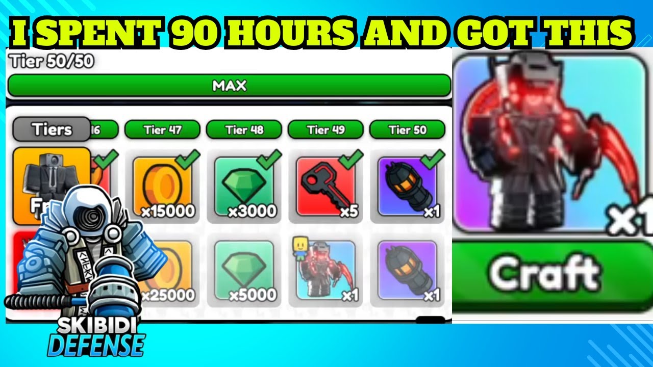 “Noob to Pro Part 4: Tier 50 GRIND Complete! Skibidi Tower Defense Roblox