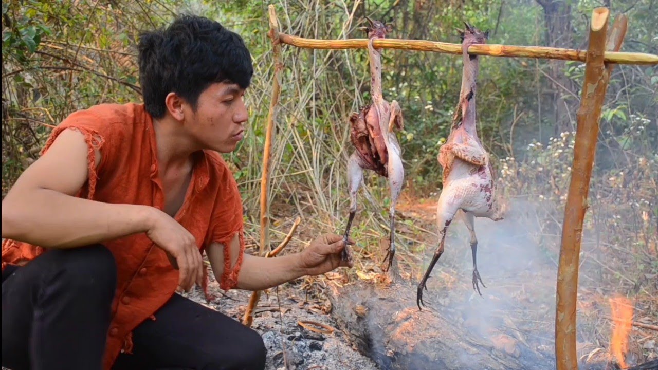 One Night Survival Alone In Jungle With Hunting Catch Wild Chicken