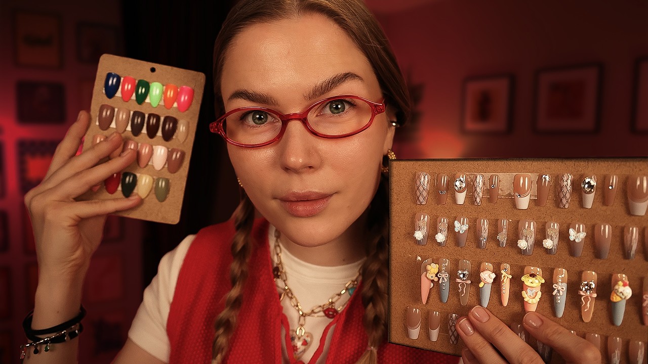 ASMR Nail Salon Roleplay | Choosing Nail Designs + Relaxing Manicure (Soft Spoken, Natural Pace)