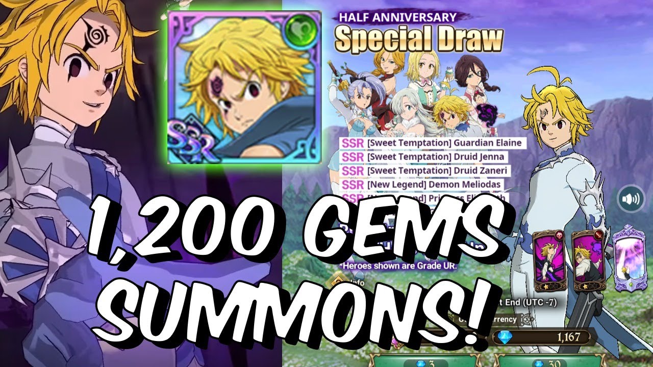 1,200 Gems For 6 NEW CHARACTERS! - Green Meliodas - Seven Deadly Sins: Grand Cross