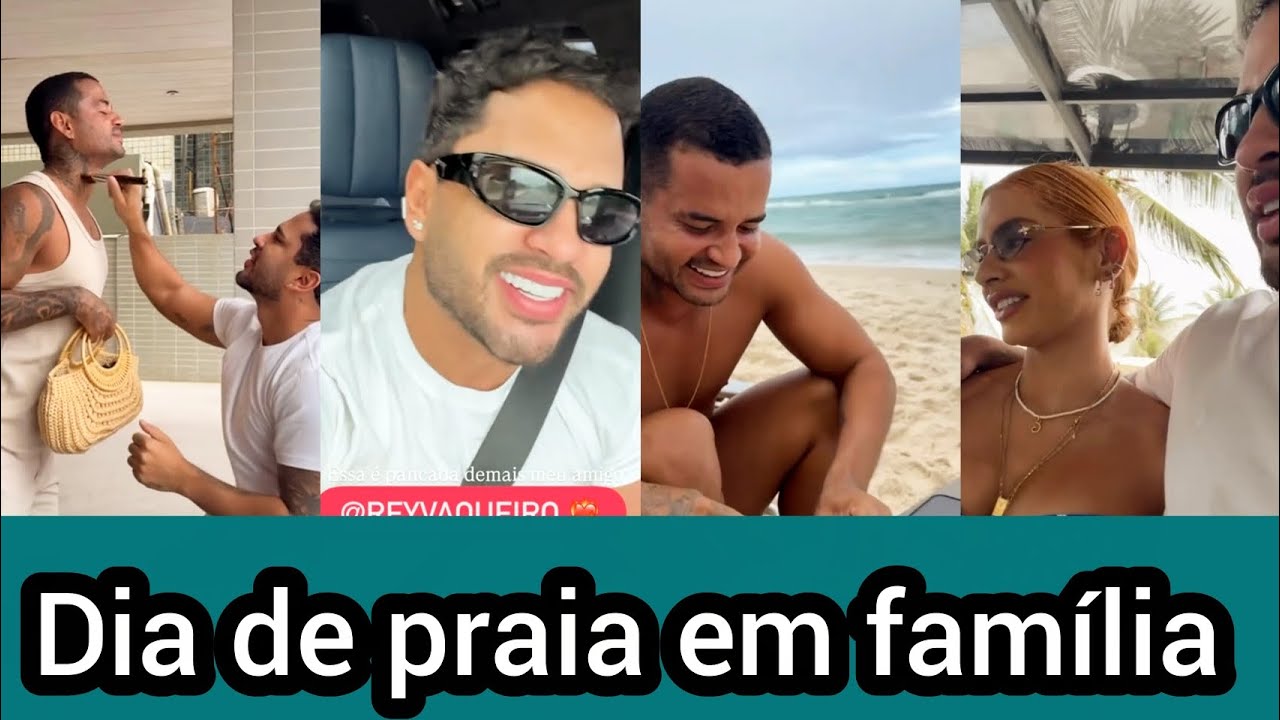 Lucas Guimarães vai à praia com irmão e cunhada pra curtir o dia, mas termina chovendo - Família 