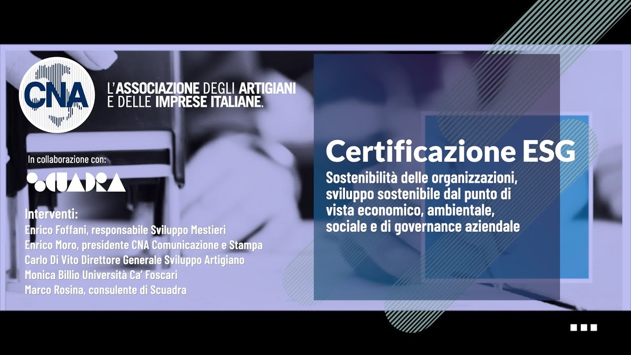 Certificazione ESG - Sostenibilità economica, ambientale, sociale e governance aziendale
