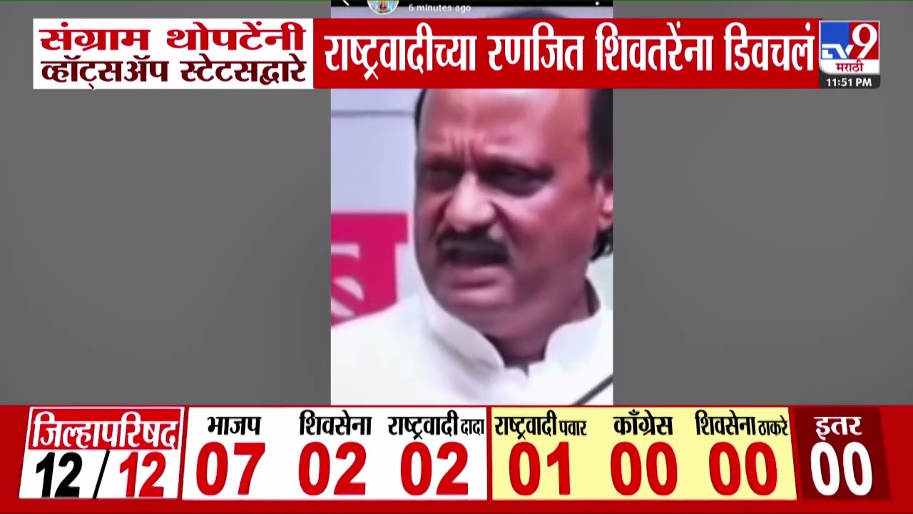 Sangram Thopate यांनी व्हॉट्सॲप स्टेटसद्वारे राष्ट्रवादीच्या रणजित शिवतरेंना डिवचलं