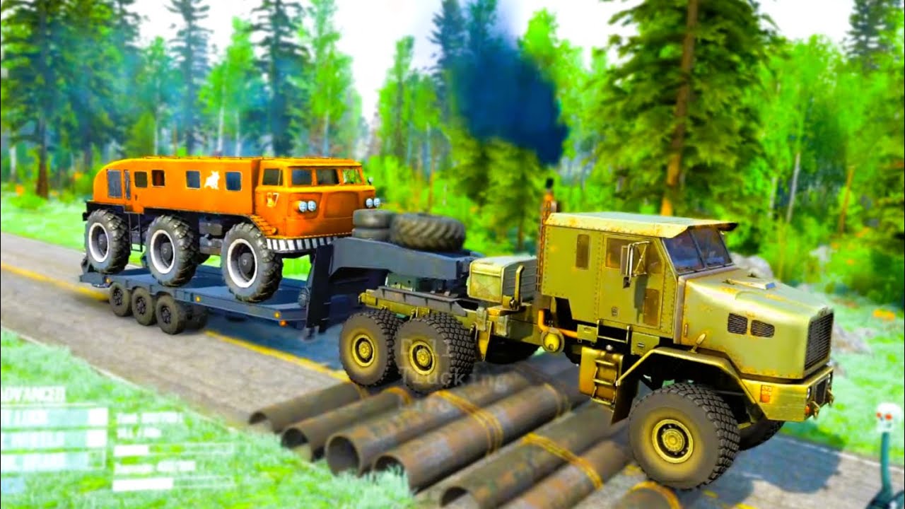 Truck vs Extreme Broken Road & Speed Bumps Ep: 17 #mudrunner #spintires