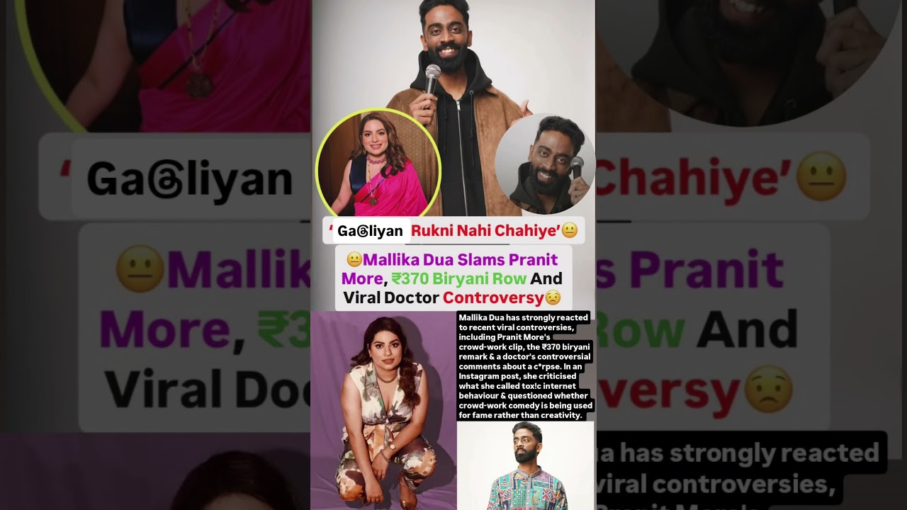 Mallika Dua slams Pranit More over ₹370 Biryani & viral doctor controversy #news#pranitmore