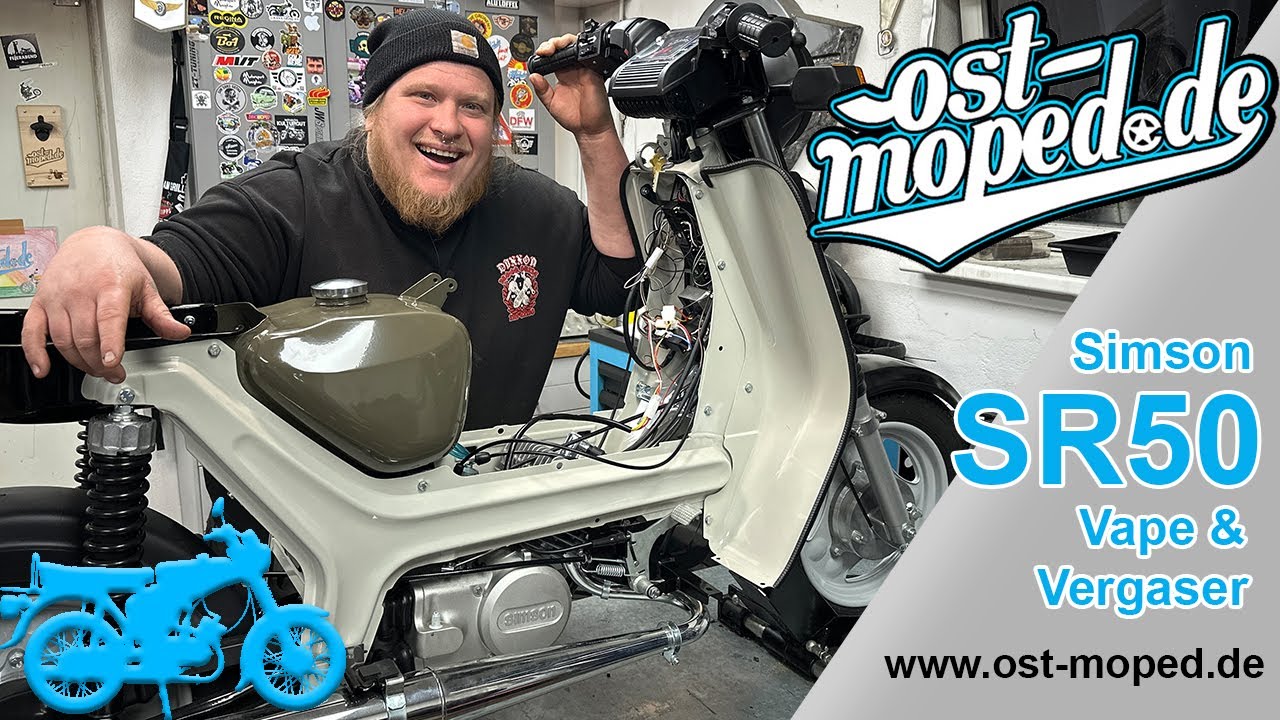 Simson SR50 | Erster START nach Neuaufbau - Vergaser & Vape | ost-moped.de