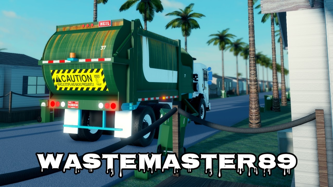 SWS Florida Waste Pete 320 Heil Formula 7000 Curve Shell slamming Garbage bins!
