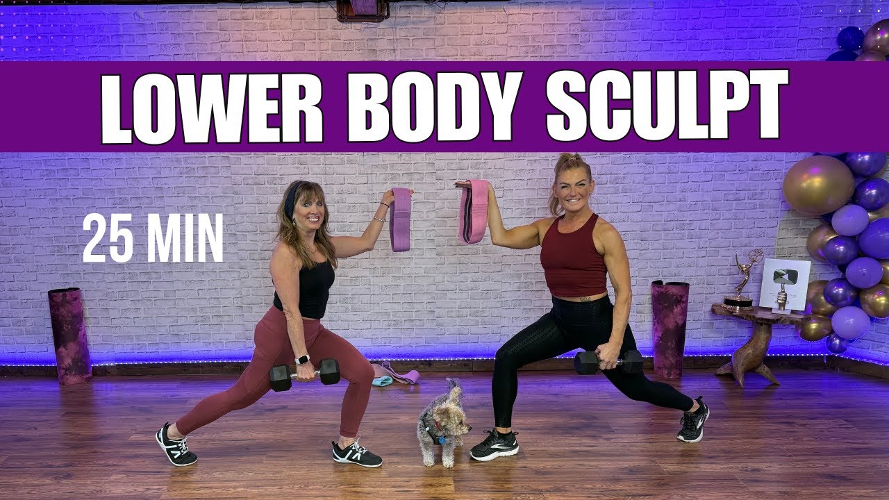 25 Min Sculpt your Lower Body - At Home Workout with Dumbbells & Bands