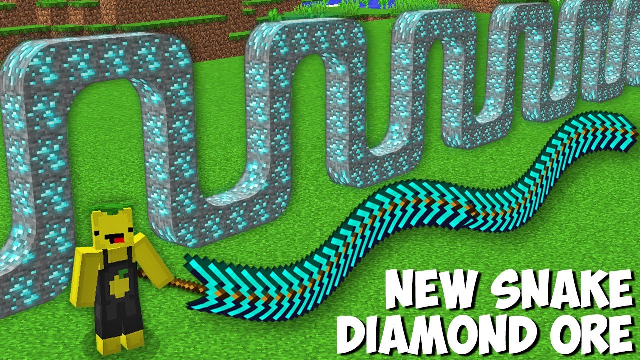 Only with THIS LONG PICKAXE is it POSSIBLE TO MINE THIS SNAKE DIAMOND ORE in Minecraft ! CURSED ORE!