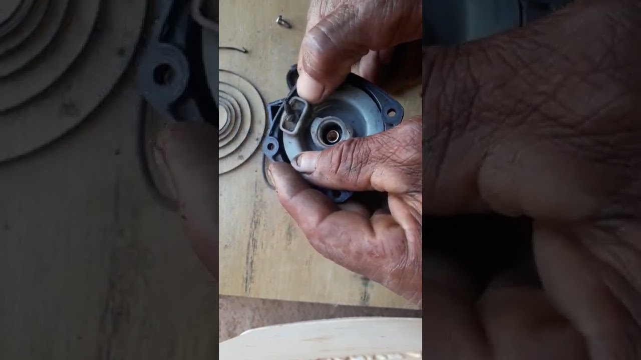 como trocar mola de partida da shindaiwa 230