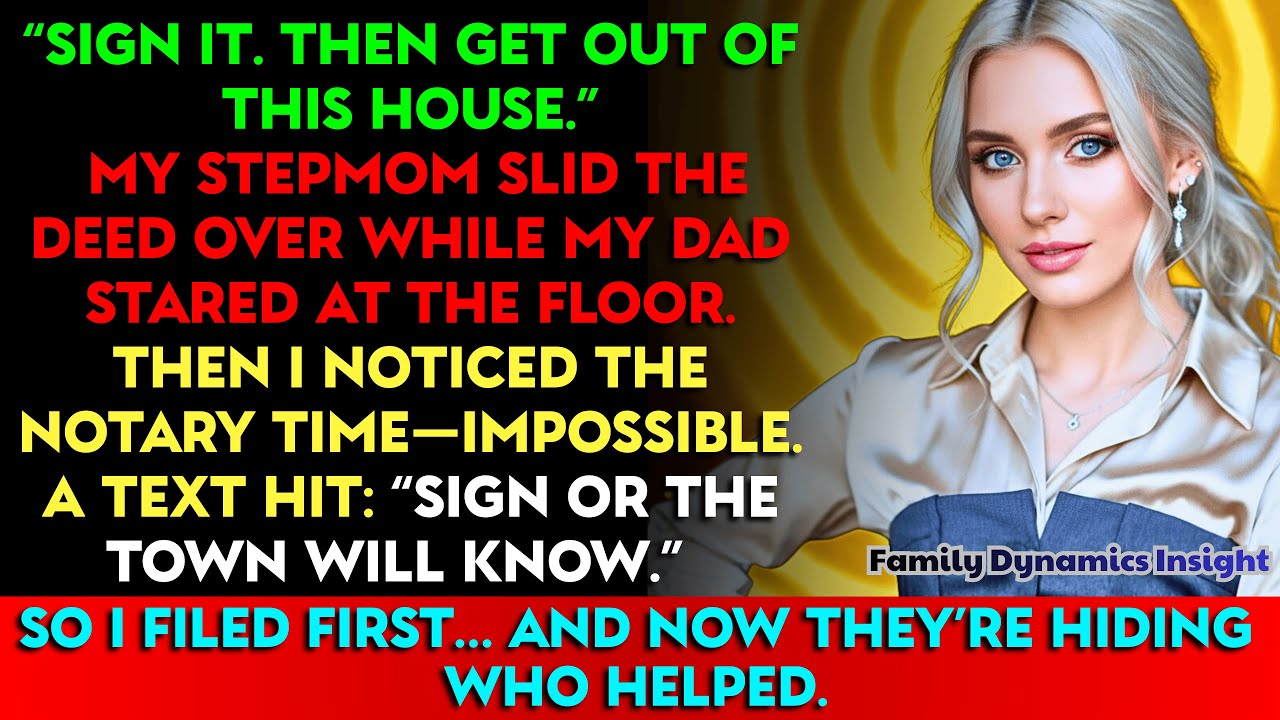 My Stepmom Said “Sign It Or Get Out” — My Dad Stayed Silent… Then The Court Stamp Hit