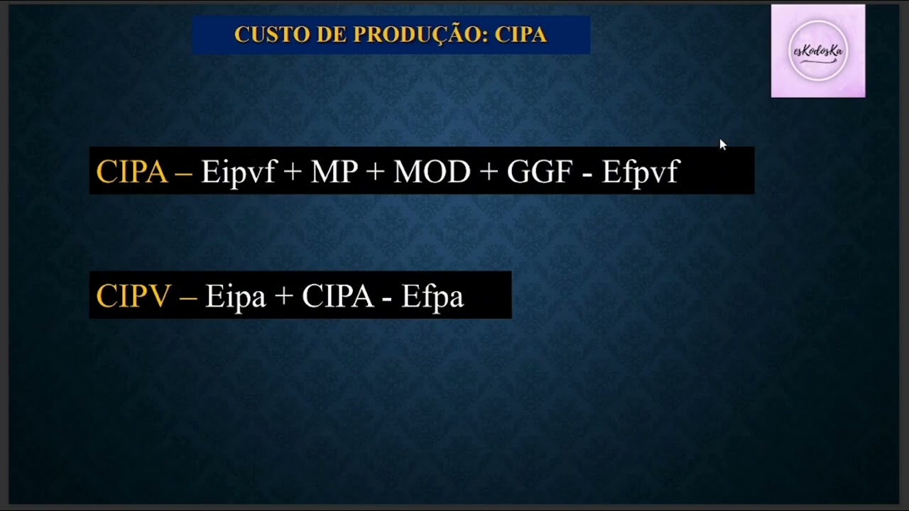 Custo Industrial dos Produtos Acabados (CIPA) e Custo Industrial dos Produtos Vendidos (CIPV) 💥💯