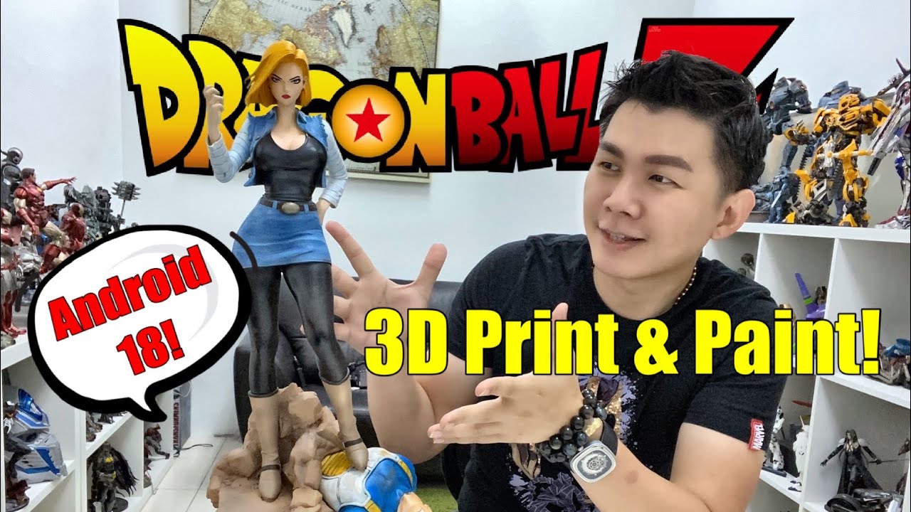 3D Print & Paint Android 18 (not green leaf studio), 1/4 scale, 57.6cm tall