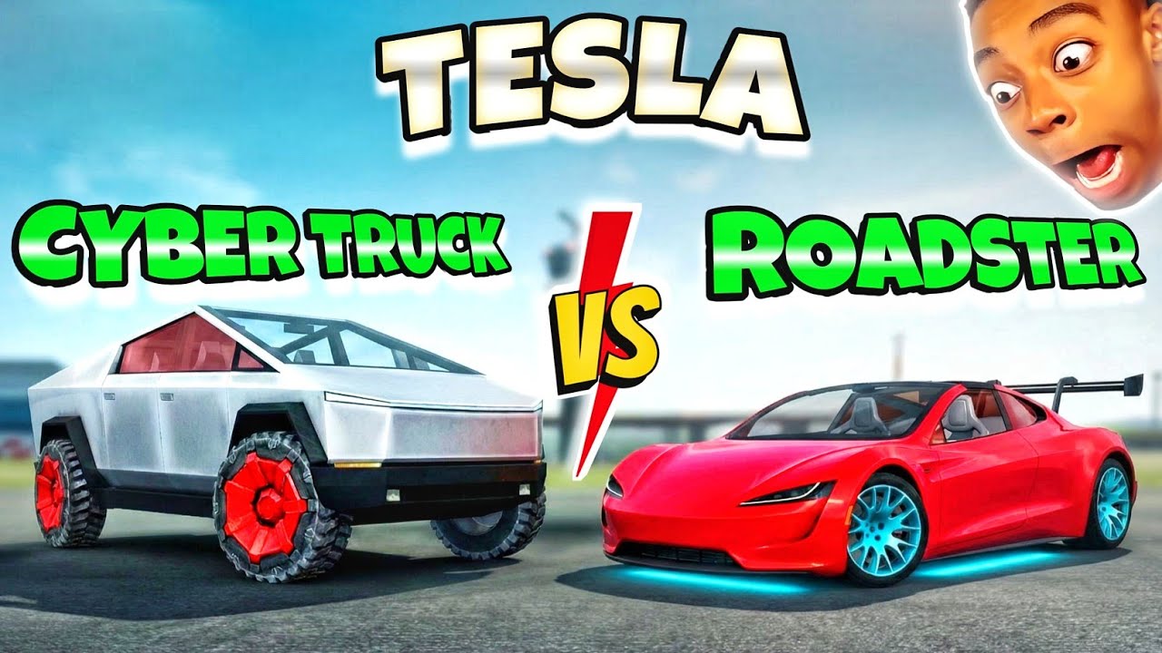 Tesla Cybertruck VS Tesla Roadster😱| Which is Better? 🤔|Extreme Car Driving Simulator🔥|