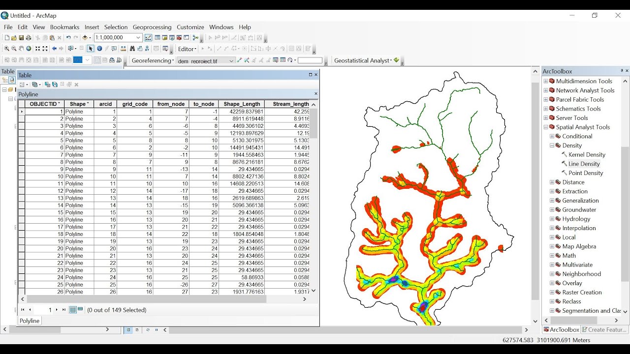 Calculate Drainage Density from DEM in Arc Gis 10.5