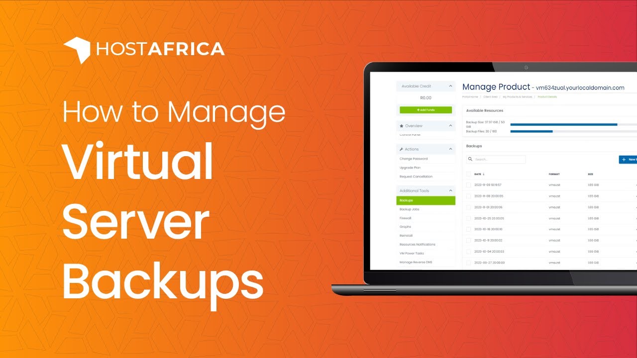 How to Manage Virtual Machine Backups in our WHMCS Client Area