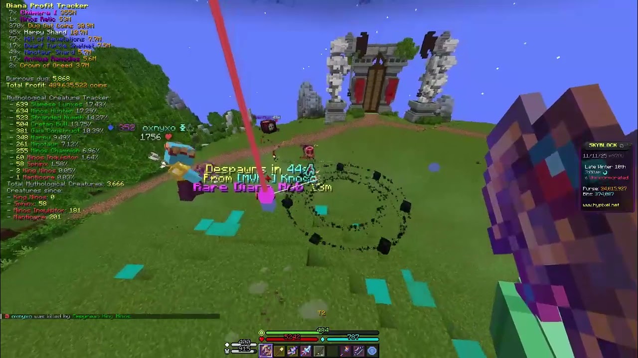 Shimmering Wool on Hypixel Skyblock Ironman (SECOND KING MINOS)