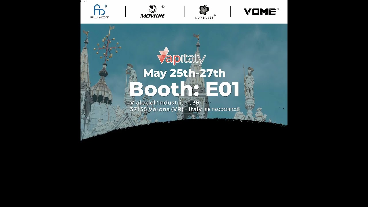 Find us at booth E01 of the Vapitaly on the May 25th-27th 💨