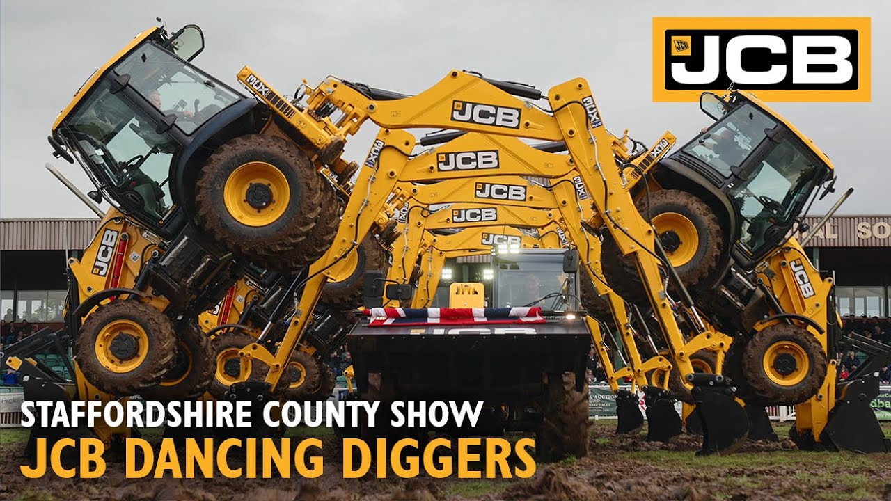 The JCB Dancing Diggers at Staffordshire County Show 2024