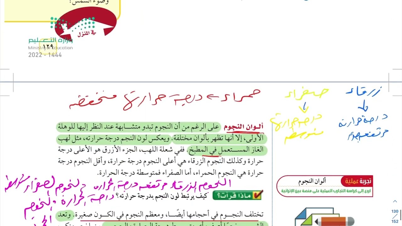 الفضاء والنجوم والمجرات ( الجزء الثاني ) علوم اول متوسط 1444