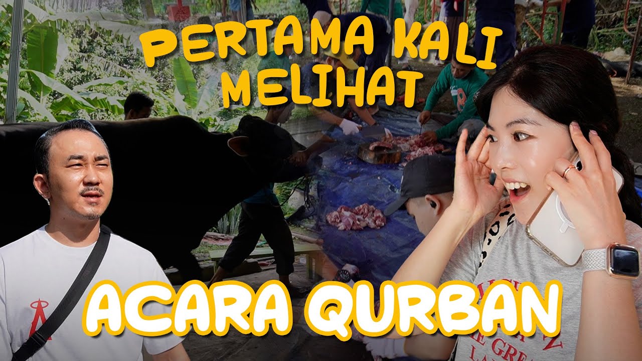 GA TEGA!!! REAKSI ORANG KOREA PERTAMA KALI MELIHAT ORANG BERKURBAN DI INDONESIA!