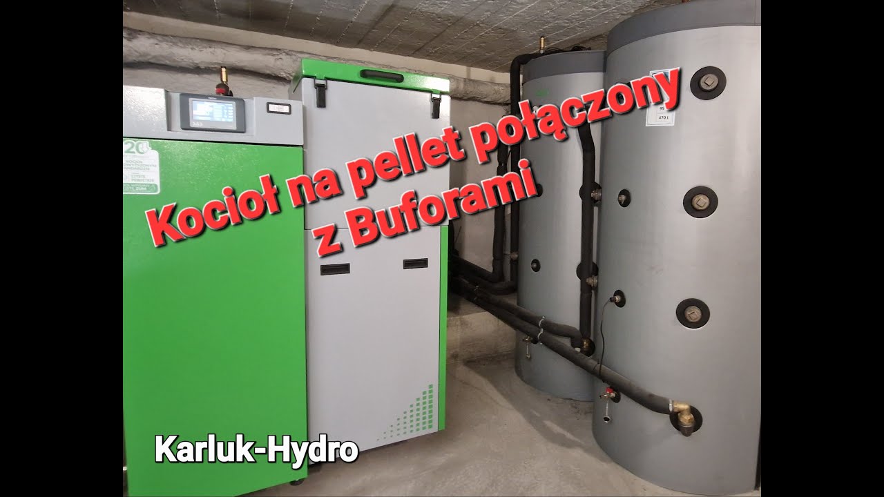 Eko groszek wyleciał w to miejsce kocioł na pelet i dwa bufory