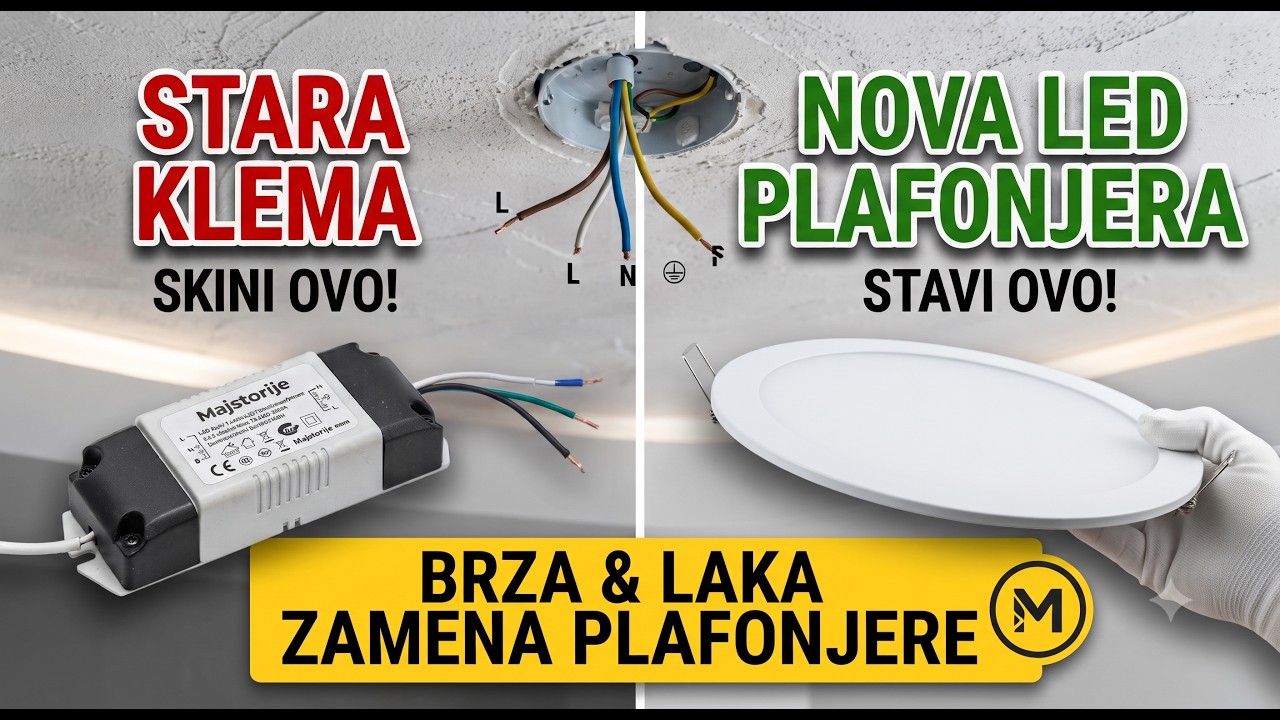 Kako zameniti LED plafonjeru (Saveti i trikovi za brzu ugradnju) 3 deo (TITLE ON)
