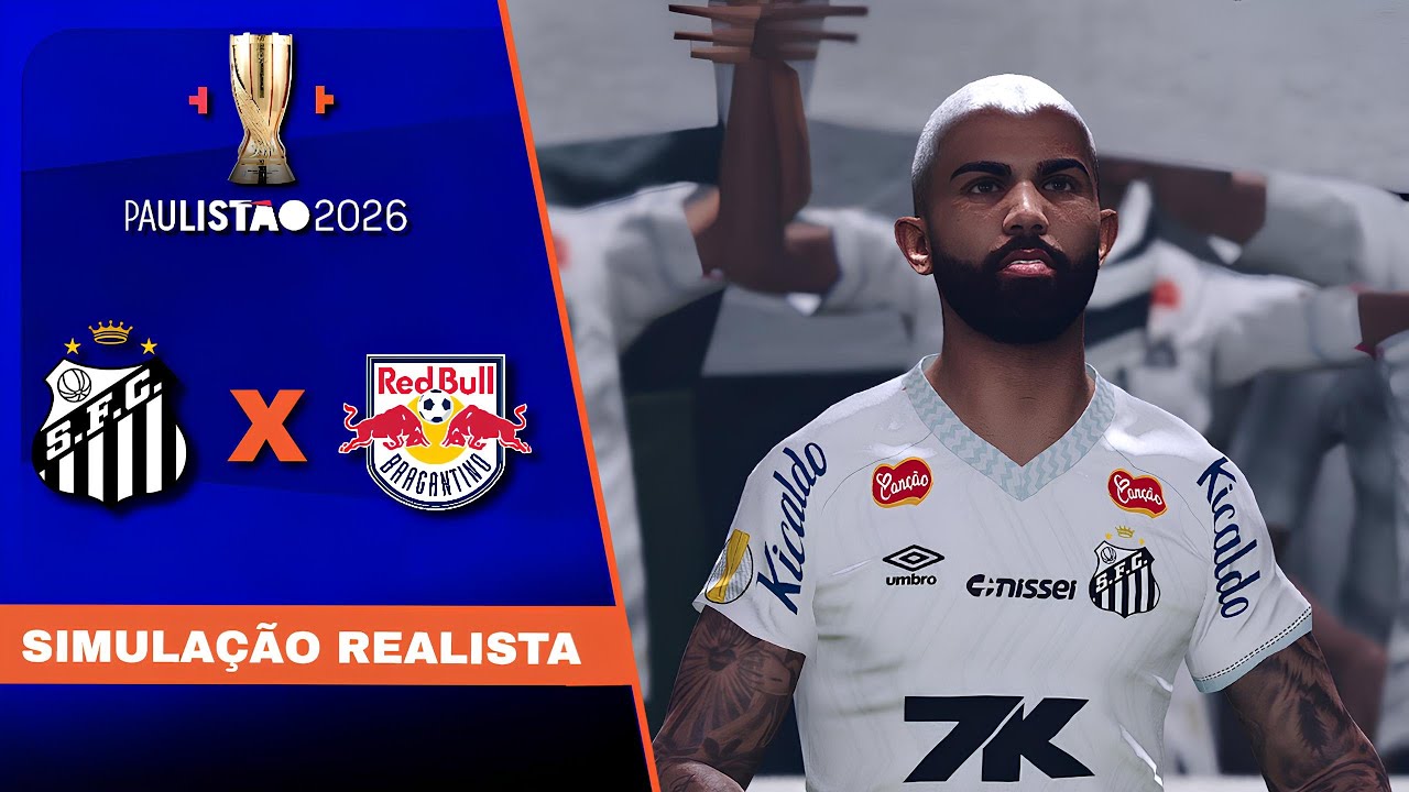 SANTOS X RED BULL BRAGANTINO | PAULISTÃO 2026 | SIMULAÇÃO REALISTA | PES 21 4K60FPS