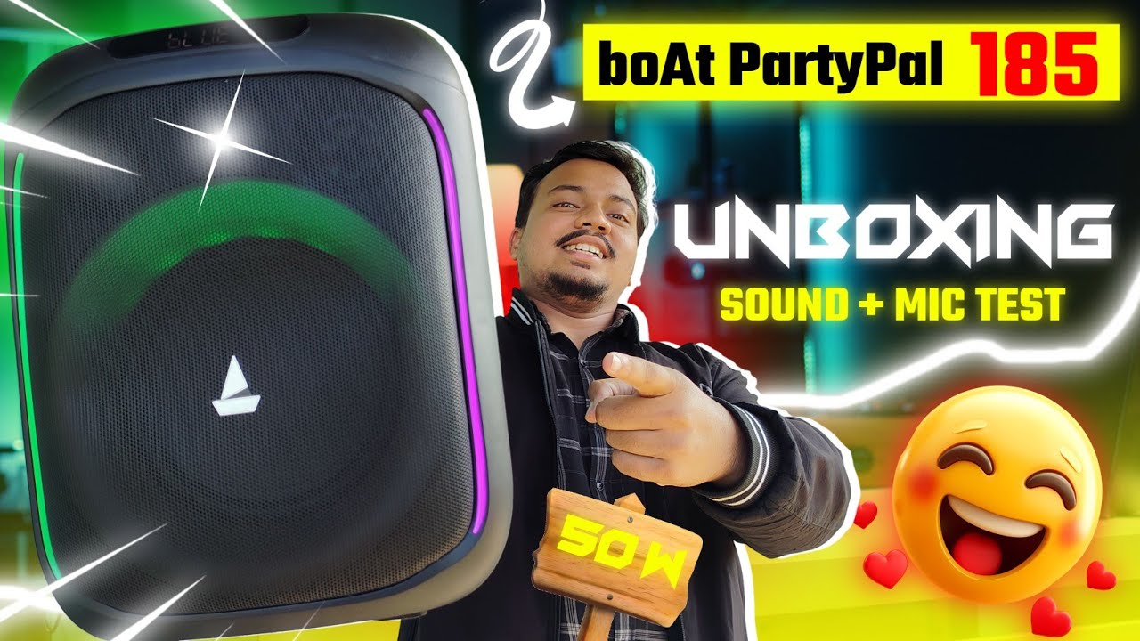 boat party pal 185 unboxing | boat party pal 185 review | 50w bluetooth speaker | boat party box 🔥