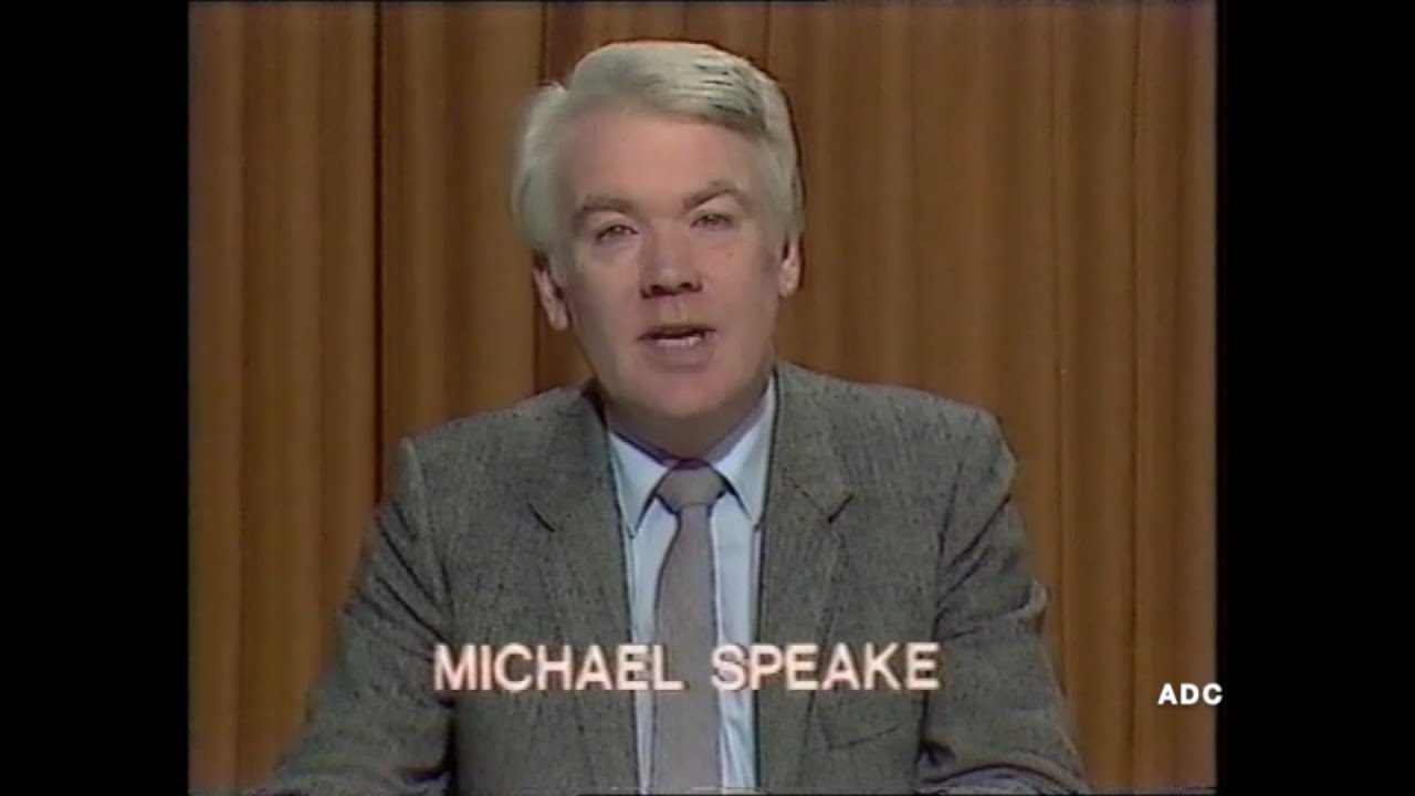 Anglia announcer Michael Speake in-vision, End of the day & closedown 8th September 1984 4 of 4